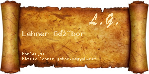 Lehner Gábor névjegykártya