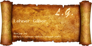 Lehner Gábor névjegykártya